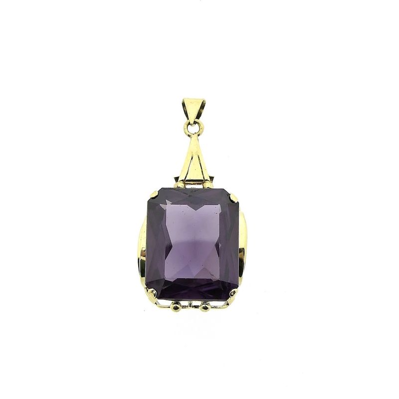 Image 1 of Gold pendant with synthetic sapphire