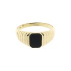 Image 3 of Gold signet ring with onyx