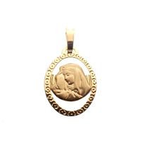 18 carat gold oval pendant of Mary