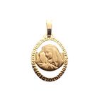 Image 1 of 18 carat gold oval pendant of Mary