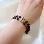 Image 4 of Antique garnet bracelet with gold decorative clasp