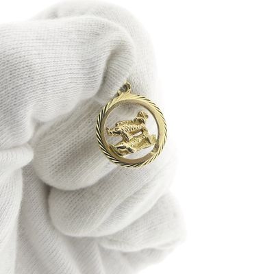 Image 2 of Gold zodiac sign pendant; Pisces
