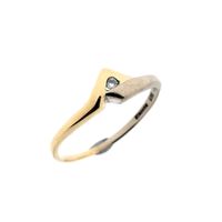 Two-tone gold solitaire ring with diamond; 0.02 ct.