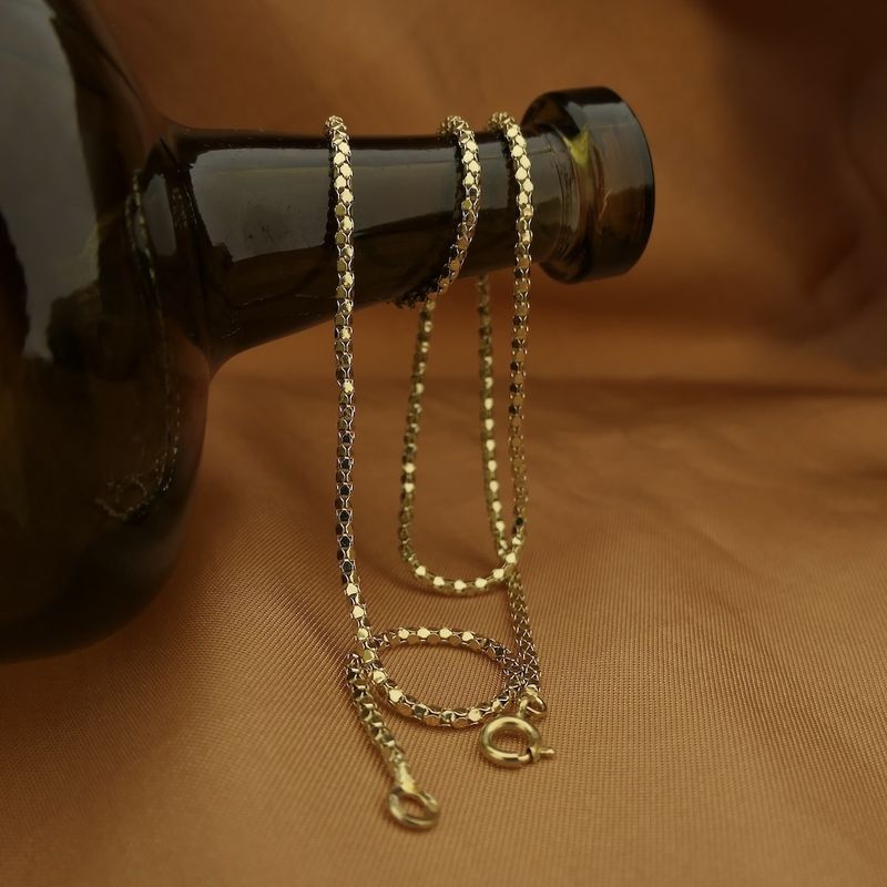 Image 9 of Gold mirrored mesh link necklace