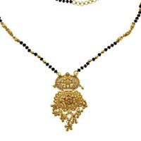 22-carat gold Indian necklace with onyx stones | 50-60 cm