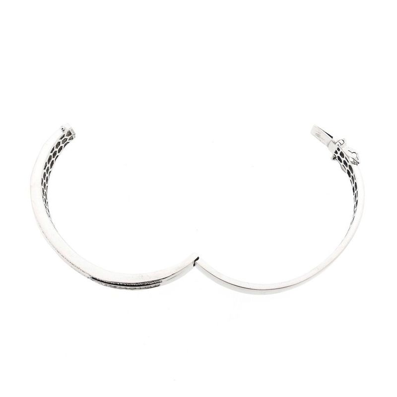 Image 5 of White gold slave bracelet with approx. 1.40 ct. diamonds; Size M