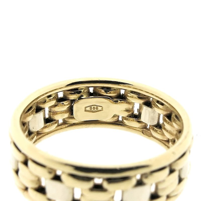 Image 3 of Two-tone gold link ring