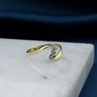 Image 2 of Gold ring with diamonds; 0.015 ct.