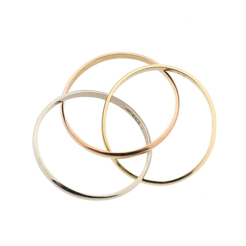 Image 4 of Tricolor gold trinity ring