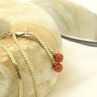 Image 2 of Gold S-link necklace with blood coral