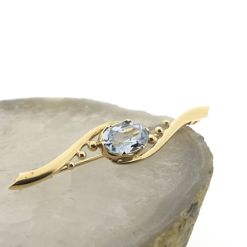 Image 5 of Gold brooch with topaz | Vintage
