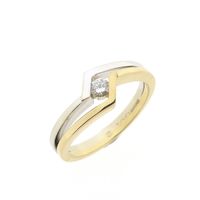 Two-tone gold solitaire ring with 0.12 ct. diamond | Diamonde