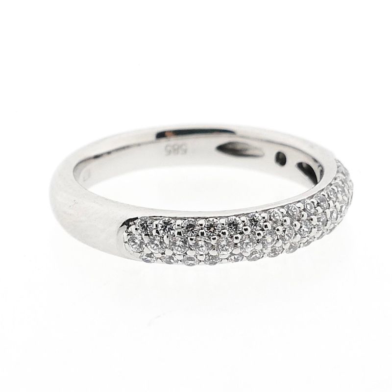 Image 8 of White Gold Pavé Ring with Zirconia