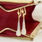 Image 2 of 8 Ct. bicolor earrings with opal