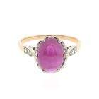 Image 7 of Two-tone ring with synthetic pink ruby and diamond | Approx. 0.06 ct.