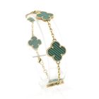 Image 1 of Gold four-leaf clover anchor link bracelet | 16.5 cm - 18.5 cm