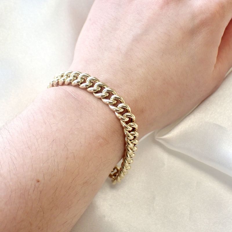 Image 4 of Solid gold gourmet link bracelet | 20 cm