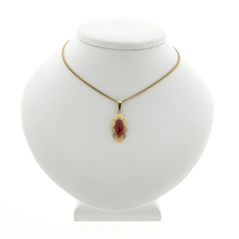 Image 3 of Gold Pendant with Carnelian