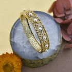 Image 2 of Gold slave bracelet with pearls; size M