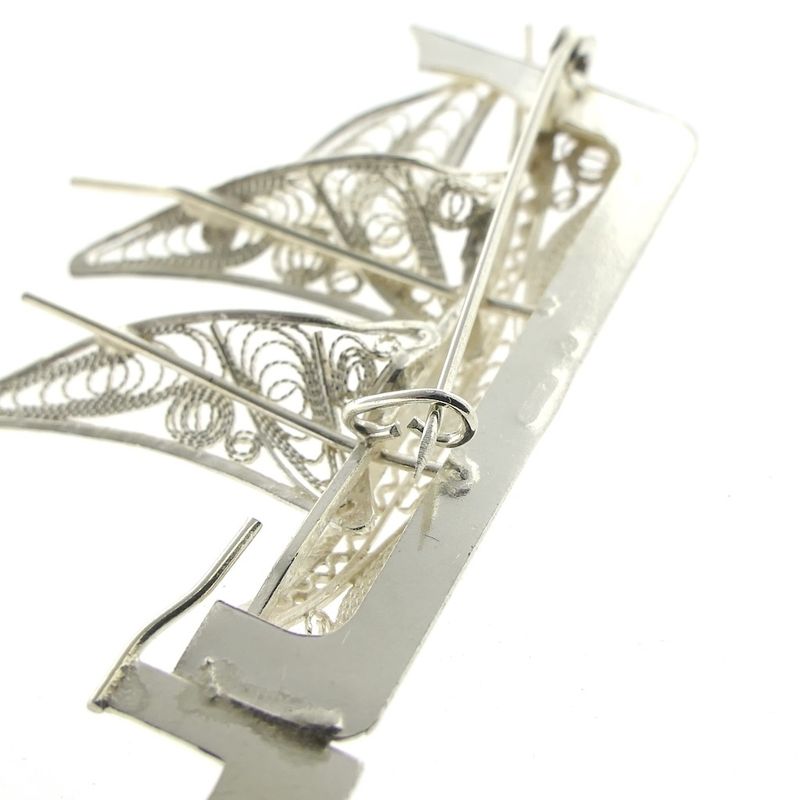Image 5 of Antique ship brooch in filigree technique