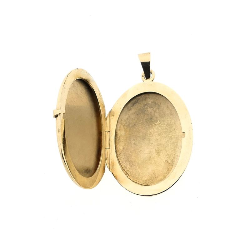 Image 5 of Gold medallion pendant; Floral design