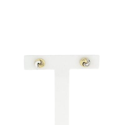 Image 1 of Two-tone gold stud earrings