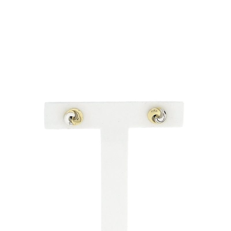 Image 1 of Two-tone gold stud earrings