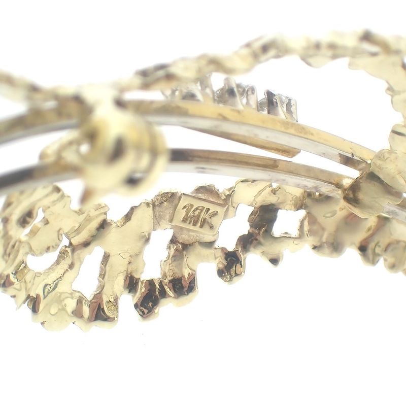 Image 6 of Two-tone gold fantasy brooch with zirconia