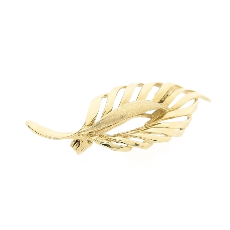 Image 3 of Gold feather brooch | Vintage