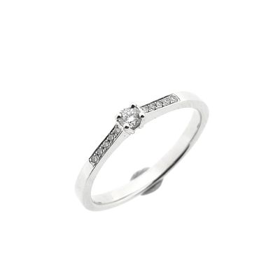 Image 1 of White gold ring with diamond; 0.12 ct.