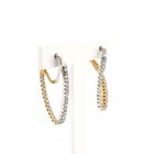 Image 4 of Bicolor gold earrings with zirconia