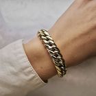 Image 5 of Wide gold gourmet link bracelet