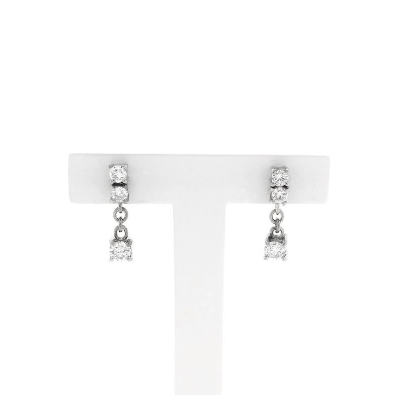Image 1 of 9 carat stud earrings with diamonds 0.94 ct.