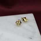 Image 2 of Gold faceted stud earrings