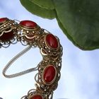 Image 2 of Antique gold bracelet with blood corals
