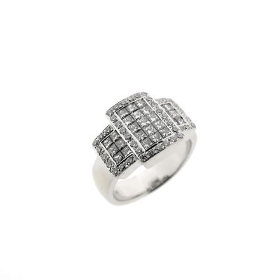 Image 1 of 18K white gold ring with diamonds; Exclusive | 1.17 ct.