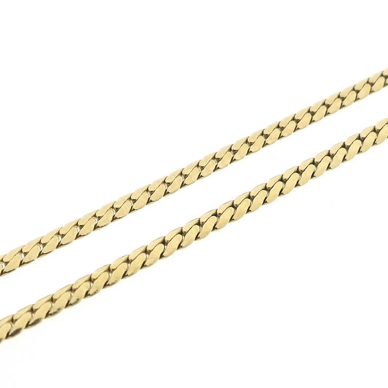Image 6 of Two-tone gold necklace with fixed pendant and diamond; 0.06 ct.