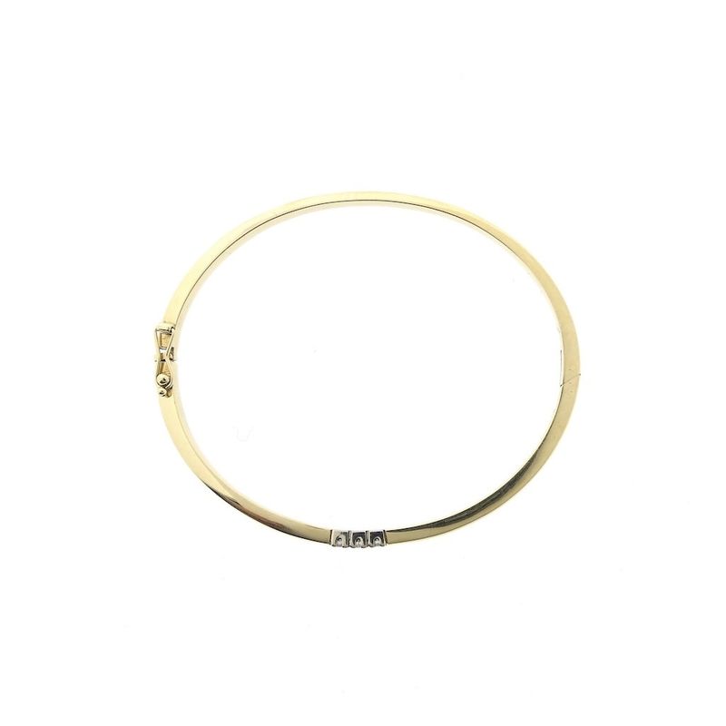 Image 3 of Diamond gold bangle with diamonds; Size M