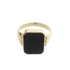 Image 3 of Large gold men's signet ring with onyx
