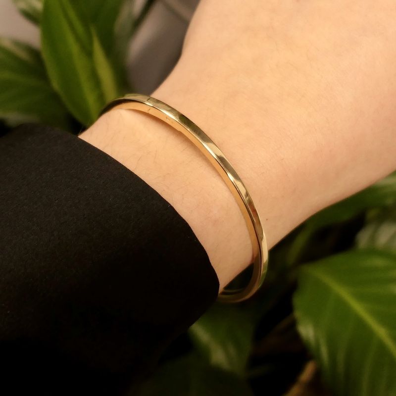 Image 10 of Gold subtle slave bracelet; Size M