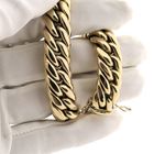 Image 3 of Wide gold gourmet link bracelet