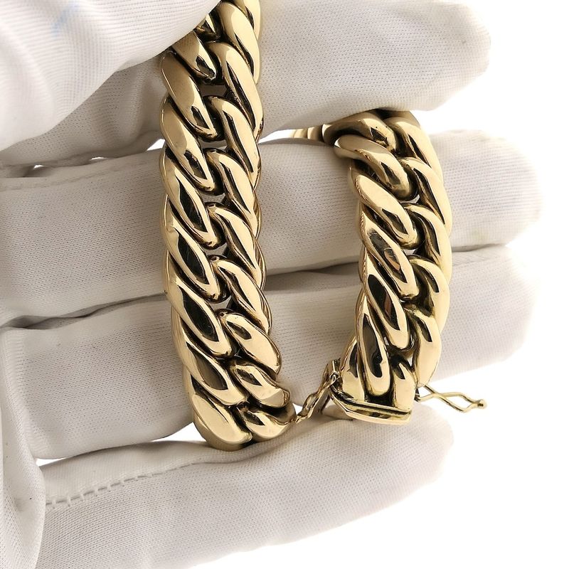 Image 3 of Wide gold gourmet link bracelet