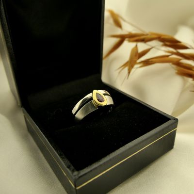 Image 2 of Two-tone platinum ring with ruby