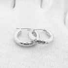 Image 11 of White gold earrings with engravings; Ø 15.8 mm