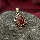 Image 2 of Vintage gold pendant with carnelian