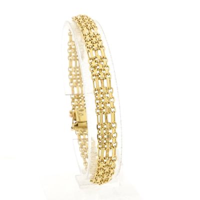 Afbeelding 1 van Gouden fantasie schakelarmband 