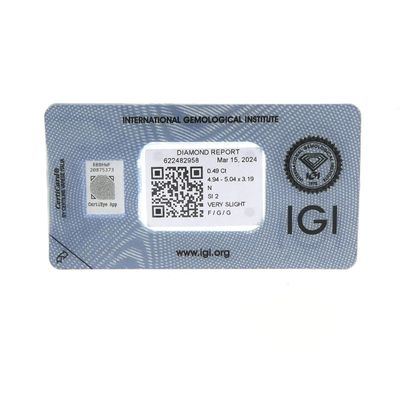 Image 2 of 0.49 ct. Brilliant cut diamond N/SI2 + IGI Certificate - Natural diamond