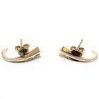 Image 3 of Bicolor gold stud earrings with diamond 0.07 ct.