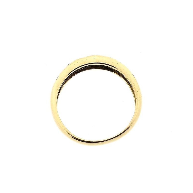 Image 5 of Gold ring with sapphire and diamond; 0.12 ct.