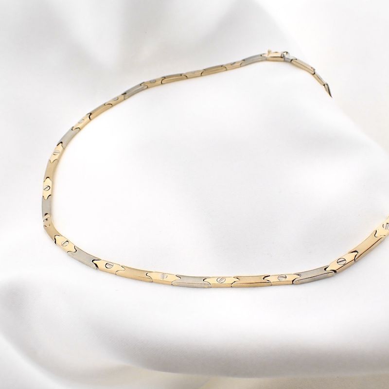 Image 5 of Two-tone gold fantasy link necklace